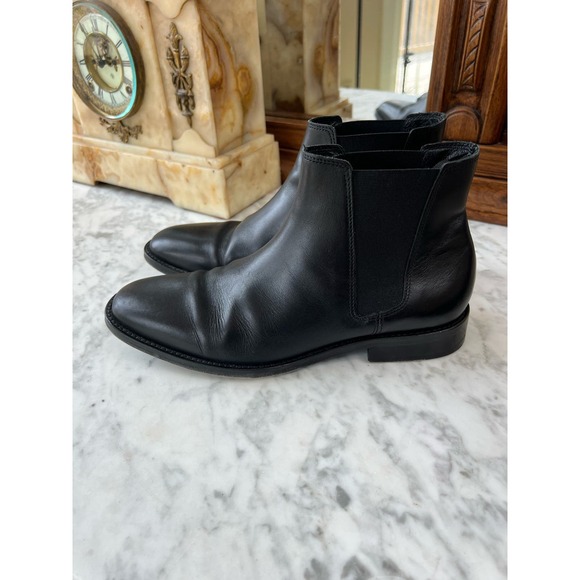 Sandro Black Leather Chelsea Ankle Boots 41 10 - Picture 2 of 8
